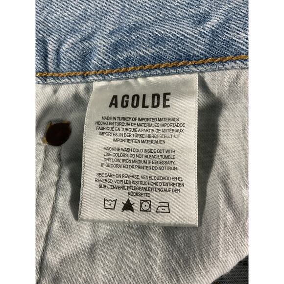 Agolde 'Parker' Blue Long Denim Jean Short Size 26 - NWT - Picture 6 of 6